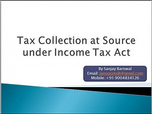 SAP Solution for Tax Collection at Source (TCS) under Income Tax Act
