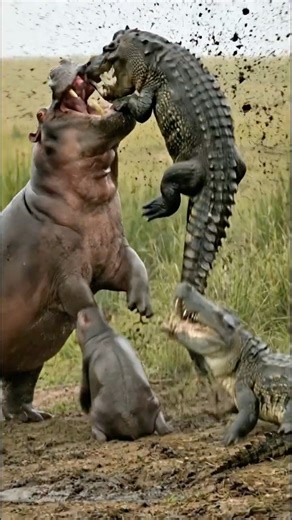 When the Hippo Exploded with Rage/カバの怒りが爆発した瞬間/하마의 분노가 터진 순간/#animals#ショート#쇼츠#wildlife
