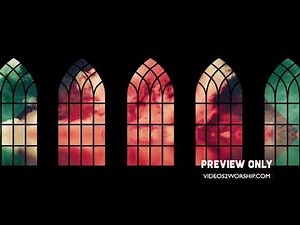 Church Windows Colorful Clouds Motion Background
