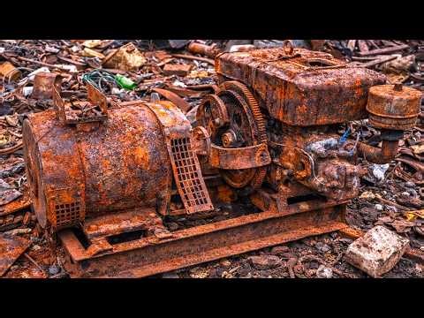 Restoring a Severely Burnt Generator Abandoned for Years – Full Engine Rebuild
