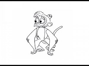 How to draw easy Abu from Aladdin pencil drawing step by step