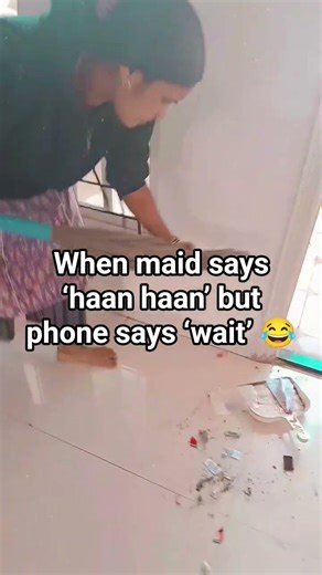 Maid be like: multitasking expert 📱🧹