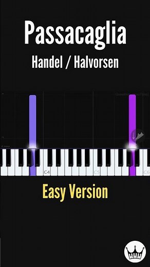 Handel/Halvorsen - Passacaglia - Easy Piano Tutorial #shorts #passacaglia #piano