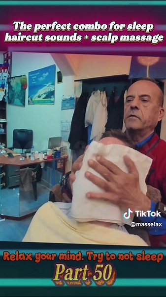 ASMR massage relaxation with old school barber #barbershop #asmr #barber