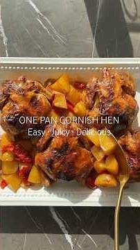 ONE PAN CORNISH HEN, full recipe pinned in comments. #sivanskitchen #onepanmeal #chicken #easyrecipe