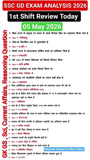 SSC GD 05 May 2026 Exam Analysis | SSC GD Exam Review Today | Ssc GD today Paper Analysis 2026