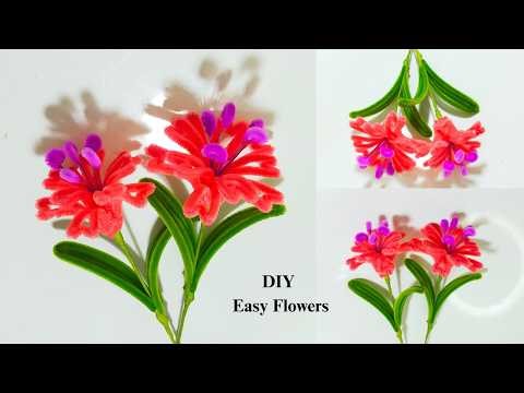 DIY Easy Flowers | Easy way for making Pipe Cleaner Flowers | Easy tutorial crafts