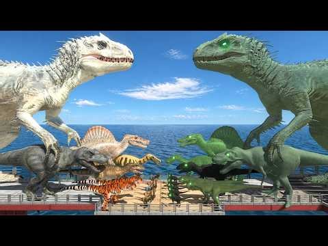 Dinosaurs Bridge Challenge | Indominus Rex vs Alien Itself | Animal Revolt Battle Simulator