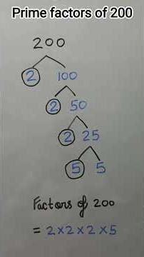 Prime factors of 200 #trending #shortsfeed #viral #factors #explore #prime #ytshorts #maths #most