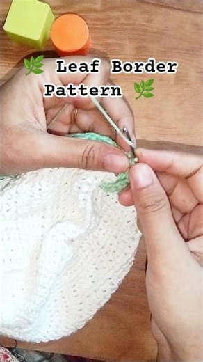 Easy crochet leaf border pattern 🍃 Potali bag design #shorts #crochet