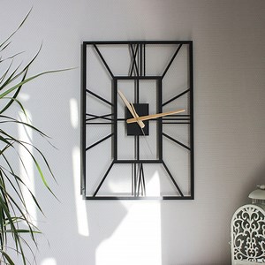 Large Metal Rectangle Wall Clock: Modern Art Deco, Silent Movement - Etsy UK