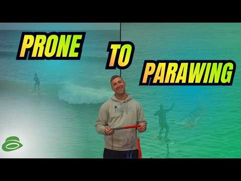 Chipping Into Waves on a Prone Foil Board Then Deploying a Parawing Full Tutorial
