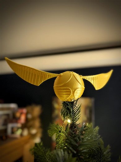 Golden Snitch Tree Topper • 3D Printed Wizard Ornament for Christmas Tree - Etsy