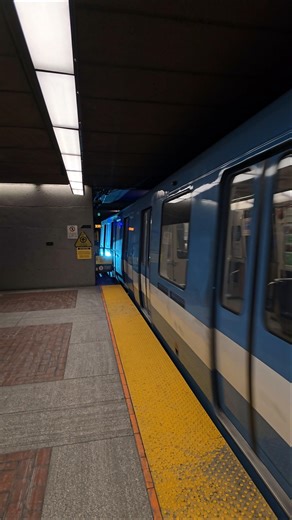 MR-73 Montreal Metro train entering service from the Honoré-Beugrand Garage (sparks)