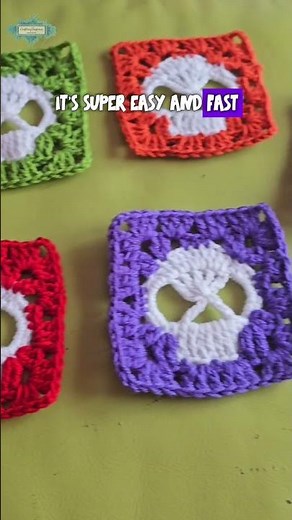 DIY a Gothic Blanket with this Skull Granny Square! 🕸️ #crochetdiy #craftinghappiness