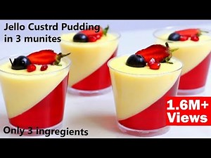 Jello Custard Pudding With Only 3 Ingredients Without Oven in 3 minutes