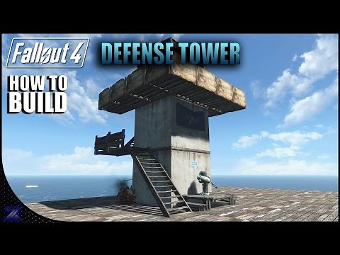 Fallout 4 - How to Build a Simple Defense Tower | Settlement Building Ideas