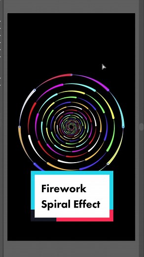 Firework Spiral Effect - Short Illustrator Tutorial #illustratortutorial #illustrator #adobeillustrator #howtotiktok #howto #learnontiktok #edutok #tutorial #fyp #foryoupage