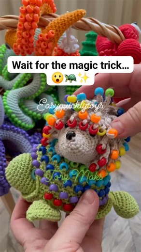 You’ve met the hedgehog… now meet his shy best friend! 🦔💖 This adorable rainbow turtle isn’t just cute — it’s INTERACTIVE! Pull its tail, and… wait for it… its head hides inside the shell! 😍 ✨ Sensory play with colorful beads ✨ Fine motor skills development ✨ Calming fidget toy for autism & ADHD ✨ 100% no-sew crochet magic Both patterns are available NOW in my Etsy shop! 🛍 Perfect for gifts, therapy, or starting your own calming toy journey. 👉 Link in bio! Link in comments👇 Which one would