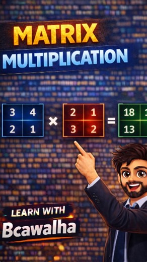 𝐂𝐨𝐝𝐞 𝐖𝐢𝐭𝐡 𝐁𝐂𝐀𝐰𝐚𝐥𝐡𝐚 on Instagram: "Matrix Multiplication in C ✖️ | While Loop Explained | Learn C with BCAwalha Day 23/100🎯 Understand matrix multiplication in C step by step 💻 Very important for BCA exams & beginners 📘 Logic clear • Code simple • Concept strong 🚀 #CProgramming #MatrixMultiplication #MatrixInC #WhileLoopInC #CLanguage #LearnC #CForBeginners #BCAStudents #ProgrammingReels #CodingEducation #CodeWithMe #TechReels #ComputerScience #BCAwalha #CodingLife #Programmin
