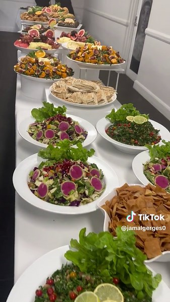 Colorful Food Dishes for a Banquet Setting