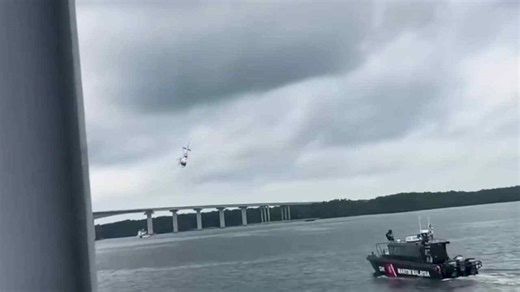 Five crew rescued as helicopter crashes into sea in Malaysia