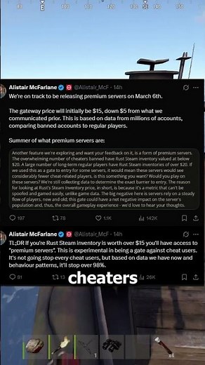 A quick update on Premium Servers #rust #rustcontent #rustgame