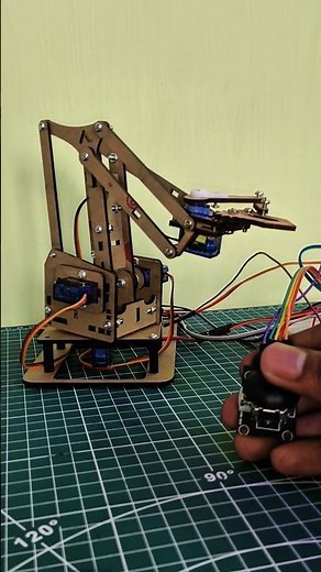 4-DOF Robotic Arm | Controlled by Arduino Uno + One Joystick 🤖🕹️ #shorts #youtube #robot #robotics