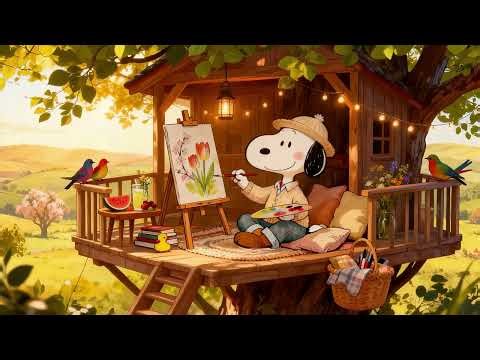 Snoopy’s Sunny Treehouse Art Session 🎨🌿 Cozy Lofi Beats for Study, Focus & Creative Days