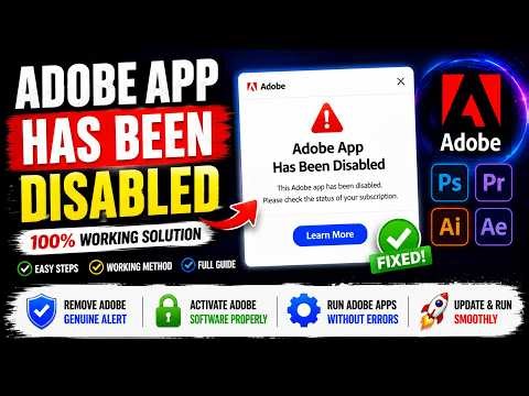 How to Fix Adobe App Has Been Disabled Error - 100% Working Method