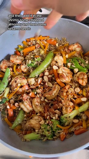 Easy 10 Minute Stir Fry with Frozen Veggies and Air-Fried Shrimp