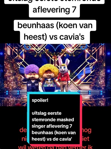 spoiler❗️ uitslag eerste stemronde aflevering 7 beunhaas (koen van heest) vs de cavia's deze aflevering staat nog niet online ik heb dit door een foutje van rtl #maskedsinger #koenvanheest #bankzitters #beunhaas #rtl4
