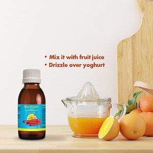 Does your child struggle with the taste of Bio-Strath? Here are some ways that you could get around it: 🍊Mix it with their favourite fruit juice 🍊Drizzle it over some yoghurt 🍊Blend it together in a smoothie If your child is comfortable with chewing tablets, they can try our Bio-Strath tablets too! | Bio-Strath SA