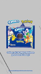 1.4K views · 32 reactions | Snack-time surprise! Pokémon OREO brings you the thrill of collecting with these exclusive 16 Pokémon photo cards. Unwrap, snack, and trade – the adventure is in every bite. | OREO | Facebook