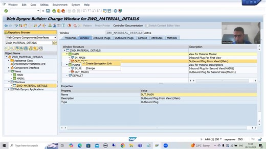 27 - Web Dynpro ABAP - Inbound and Outbound Plugs - Practical Demo Part9