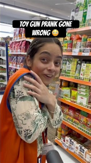 “Toy gun prank gone wrong 😳 #funny #smartshopper #shorts