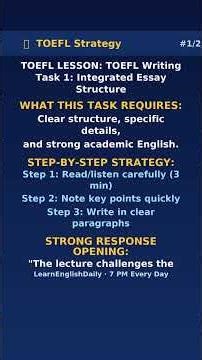 TOEFL Writing Task 1: Integrated Essay Structure | Learn English Daily
