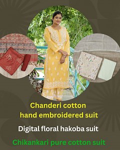 15K views · 265 reactions | Chanderi Cotton Hand Embroidered Suit |...