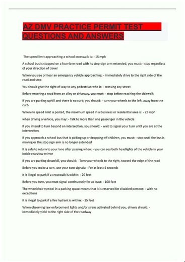 Latest AZ DMV Practice Permit Test 5 video