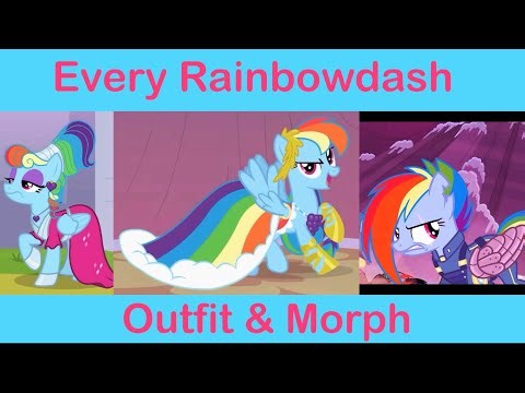 All Rainbowdash Outfits & Morphs [MLP FiM compilation]