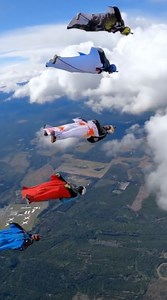 18K views · 403 reactions | A group of wingsuit flying adventurers showed off their skills in the sky by changing into various formations. #FunChina #NationalDay #BetterLife | China Plus Culture | Facebook
