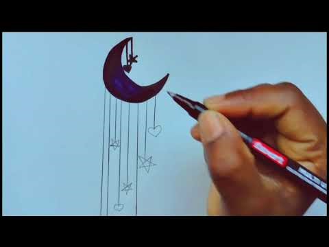 How to Draw Ramadan Kareem 🌙 Mosque & Moon Drawing ll Aayang drawing