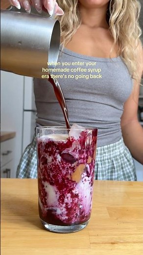 making blueberry syrup 🫐 recipe on tiktok/IG! #blueberrysyrup #homemadecoffeesyrup #coffeeathome