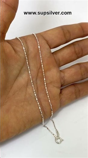 1.2mm Fancy Cutting Ball & Bar Link Chain | 925 Sterling Silver Minimalist Jewelry