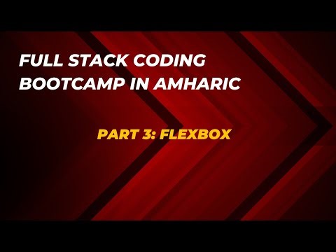 Full Stack Coding Bootcamp in Amharic | FLEXBOX | Learn to Code from Scratch | Part 3