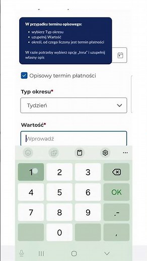 Aplikacja mobilna KSeF 2.4 | Wystawianie faktury – Płatności i rachunek bankowy
