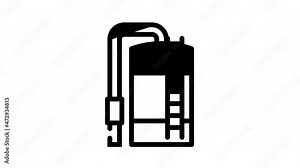 Biogas Energy Fuel line icon animation. Biogas Refueling Station And Cylinder, Corn And Algae Natural Ingredient Of Gas, Methane And Hydrogen