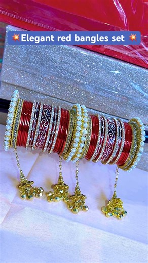 Elegant Red bangles set | bangle set design | latest bangles set | trending bangles | bangles set |