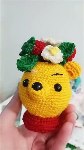 Pooh Bear Planter #crochet #diy #winniethepooh #crochetersofyoutube #fyp #fivebelowhaul