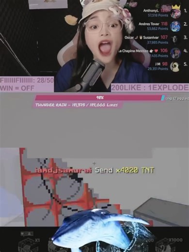 Whale Surprise in Minecraft Livestream